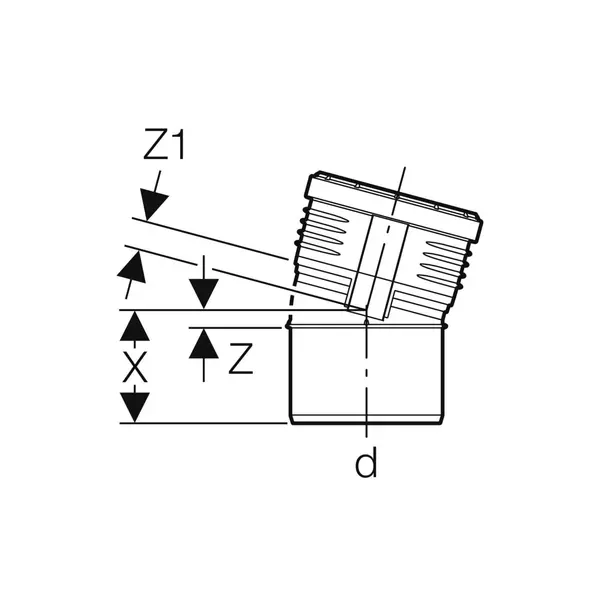 GEBERIT Silent-PP luk fi 75 15° sa spoj.-1