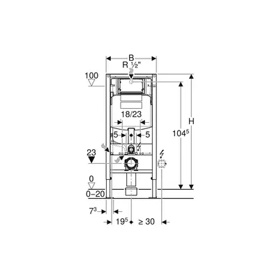 GEBERIT Vodokotlić duo-fix komt.element za wc 112 cm-3