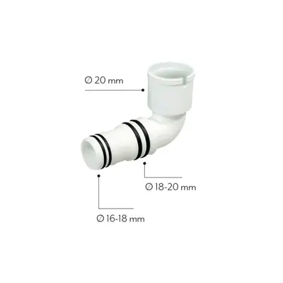 VECAMCO Prijelaz kutni 90* sa fi 20 mm na 18-16mm