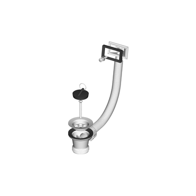 LIV Izljevni ventil za sudoper, rešetka 70 mm, Gibljiv pravokutni preljev-0