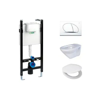 LIV Podžbukni set 4 u 1, vodokotlić sa tipkom+školjka+daska