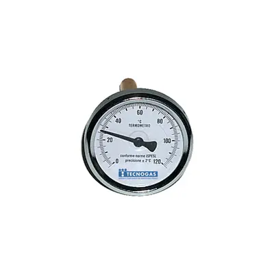 CROVERG TG Termometar bimetalni, aksijalni s čahurom 0-120C, L-50, fi 63-1/2"-0
